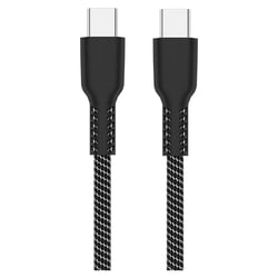 Cabo USB 2.0 Tipo C, tipo C para C M/M, AWG24, PD 100W, DATA 480Mbps, Fabric, preto&branco, 2m, retail box - Ewent EC1092