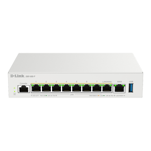 D-LINK ROUTER EM+RESARIAL POE 1 PORTA WAN 2.5GB + 8 X 2.5 LAN - D-Link DBR-600-P/E