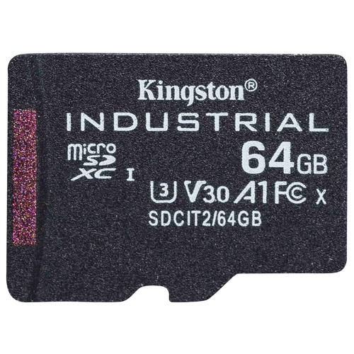 Micro SDHC 64GB Industrial C10 A1 pSLC Card Single Pack w/o Adapter - Kingston SDCIT2/64GBSP