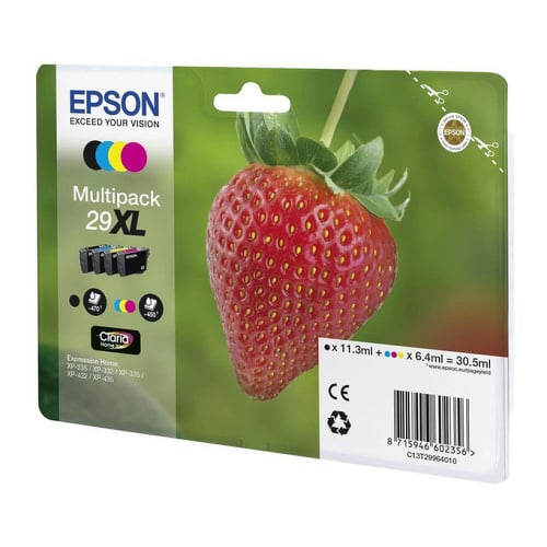 EPSON TINTEIRO PACK 4 CORES 29XL CLARIA HOME XP235/332/335/432/435 - Epson C13T29964022