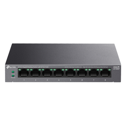 TP-Link 8-Port Gigabit Desktop Switch with 8-Port PoE+ - TP-Link LS108GP