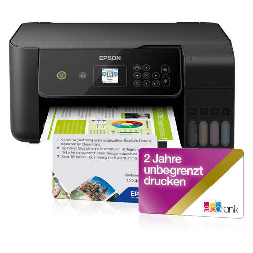 Epson EcoTank ET-2720, Jato de tinta, Impressão a cores, 5760 x 1440 DPI, A4, Impressão directa, Preto - Epson C11CH42402A1