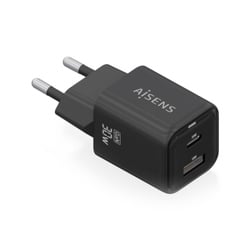 Carregador Aisens USB-C 30W - Alta eficiência energética - Tecnologia AI para carregamento rápido - Várias protecções de segurança - Compatível com USB-C e USB-A - Carregamento simultâneo - Aisens 284862