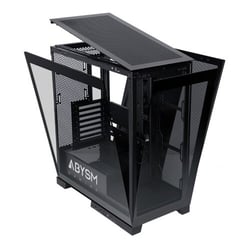 Mala torre preta Abysm Danube Sava H500 ATX, ITX, Micro ATX - Vidro temperado lateral e frontal - 3,5" e 2,5" - USB-A, USB-C e áudio - 4 ventoinhas ARGB instaladas - Suporta arrefecimento líquido - Abysm 233752