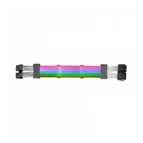 Extensão de cabo ARGB Mars Gaming MCA-16 - 16 LEDs personalizáveis - Fibra ótica ultra-densa - Compatível com Asus Aura Sync e outros - AWG18 de cobre puro - Branco - Mars Gaming 294937