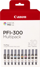 Canon PFI300 Pack de 10 Cartuchos de Tinta Originales - 4192C008 - Canon 4192C008