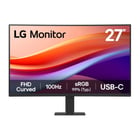 Monitor LG 27" Curvo 1500R VA FullHD 100Hz HDR 10 - Resposta de 5ms - 16:9 - HDMI, USB-C - VESA 100x100mm - LG 27U421A-B