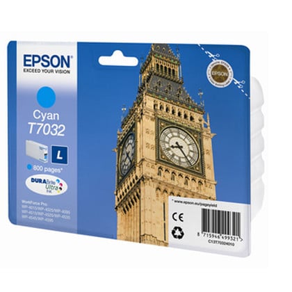 Epson Big Ben Série WP4000/4500 Tinteiro L Cyan C13T7032 0,8k - Epson C13T70324010