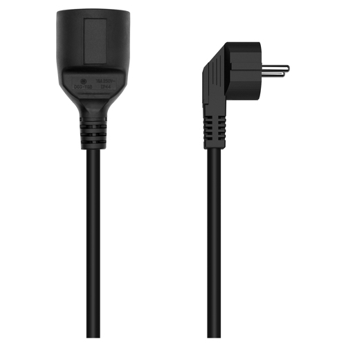 Cabo de extensão de energia Aisens Schuko - CEE7/M-CEE7/H - 3,0M - cor preta - Aisens A132-0601