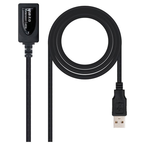 Cabo de extensão nanocabo com amplificador USB-A 2.0 macho para USB-A fêmea 10m - Nanocable 10.01.0212