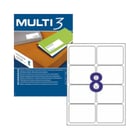Etiquetas 099,1x067,7mm 100Fls A4 Multi3 800un - Multi3 APL4729