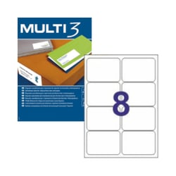 Etiquetas 099,1x067,7mm 100Fls A4 Multi3 800un - Multi3 APL4729