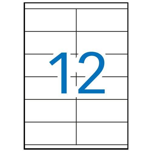 Apli Etiquetas Brancas Permanentes 105.0 x 48.0mm 500 Folhas - APLI 205271