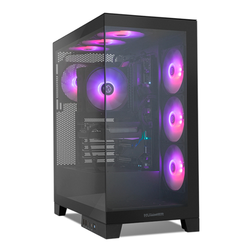 Caixa Nox Hummer Glock Frameless Glass Mid Tower Black - Nox NXHUMMERGLOCKBK