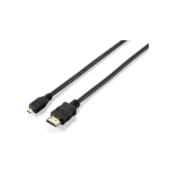 Equipar HDMI macho para cabo micro HDMI 1.4 macho - Suporta Dolby TrueHD e DTS-HD Master Audio - Suporta resoluções de vídeo de até 4K / 30Hz. - Comprimento 2m. - Equip EQ119308