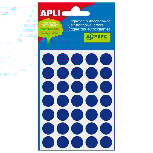 Etiquetas Apli Minibag Azul Ø 13.0mm 5 Folhas - APLI 208111