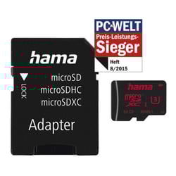 Cartão Memória micSDXC 64GB Hama + Adaptador - Hama HAM123982