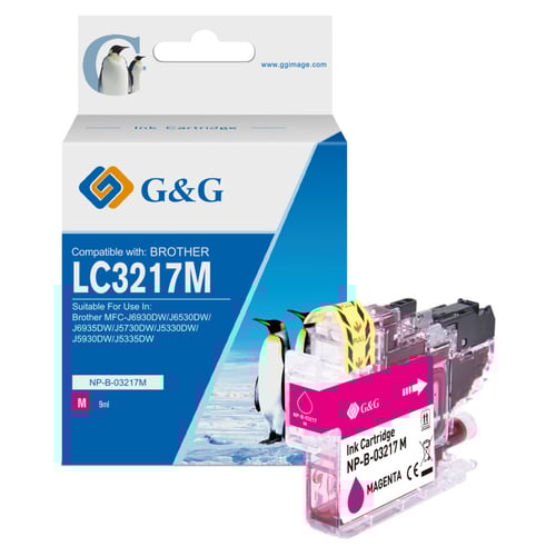 G&G Brother LC3217 Magenta Cartucho de Tinta Compatível, 10 ml - Tinteiro Compatível LC3217M