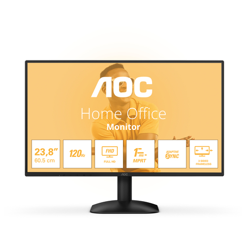AOC MONITOR IPS 24" (23,8") 16:9 FHD 4MS 120HZ VGA HDMI C24B31H - AOC 24B31H