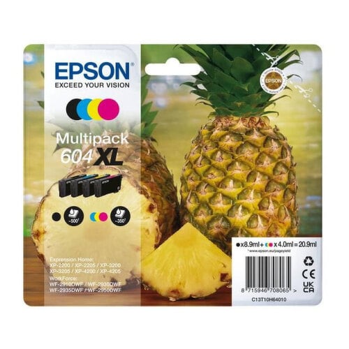 EPSON TINTEIRO 4 CORES PRETO/STD CMY 604XL XP2200/05/3200/05/4200/05/WF2910/30/3 - Epson C13T10H94020