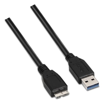 Cabo USB 3.0 Aisens - Tipo A Macho para Micro B Macho - 2,0 m - Preto - Aisens A105-0044