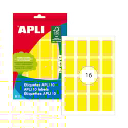 Etiquetas 025x040mm 8Fls A5 Amarelo Apli 128un - APLI APL2754
