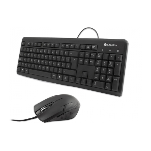 Coolbox Kit Keyboard+Mouse USB - Ligação USB fiável - Design ergonómico - Compatibilidade universal - Cor preta - Coolbox 298542