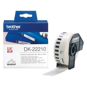 Fita contínua de papel térmico (branca). Largura: 29 mm. Comprimento: 30,48 m - Brother DK22210