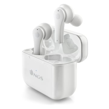 Auscultadores intra-auriculares NGS Artica Bloom Branco Bluetooth 5.1 TWS - Mãos livres - Assistente de voz - Autonomia até 7h - Base de carregamento - NGS ARTICABLOOMWHITE