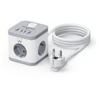 EWENT EXTENSA0 ELETRICA 3 TOMADAS CUBICA SHUKO 2xUSB-C 2XUSB 2MT - Ewent EW3863