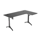 Muvip PRO1300 Gaming Table Fibra de carbono em forma de L à direita - Sólida - Superfície grande - Suporte para copos - Gancho para auscultadores - Medidas 160x100x75cm - Cor preta - Muvip MV0355