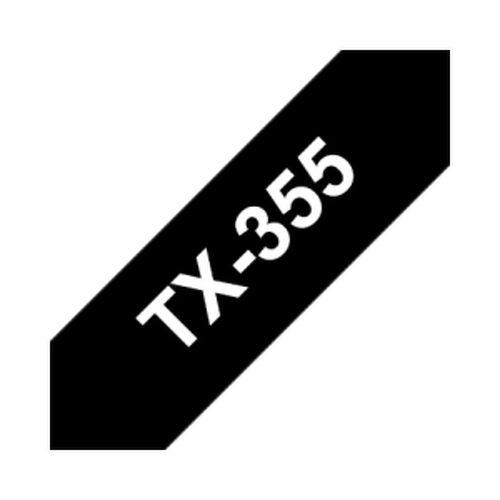 Fita Laminada 24mmx15mts Fundo Preto / Texto Branco - Brother BROTX355