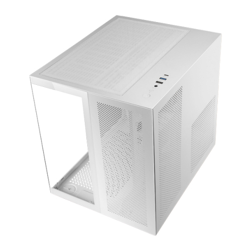 Caixa MARS GAMING MC-NOVAM, M-ATX PREMIUM CUSTOM ALUMINIUM FRONT COOLING + 90º GLASS, USB-C, WHITE - Mars Gaming MCNOVAMW