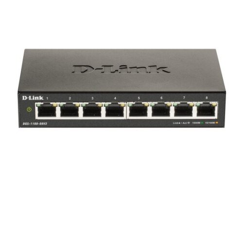 D-Link Smart Switch 8 Portas Gigabit 10/100/1000 Mbps - D-Link DGS-1100-08V2