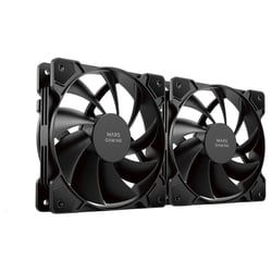 Ventoinha MARS GAMING MF-PROX2 DUAL FAN KIT, 2X120MM ULTRASILENT FDB BEARING, ANTIVIBRATION, BLACK - Mars Gaming MFPROX2