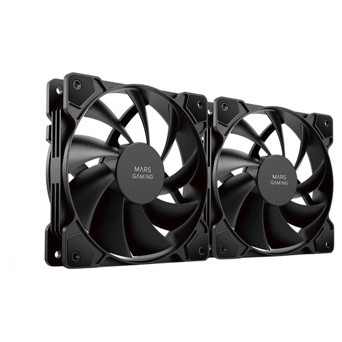Ventoinha MARS GAMING MF-PROX2 DUAL FAN KIT, 2X120MM ULTRASILENT FDB BEARING, ANTIVIBRATION, BLACK - Mars Gaming MFPROX2