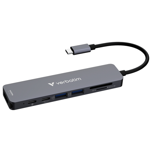 VERBATIM DOCK 4K USB-C 1xHDMI 2xUSB-C 2xUSB-A 3.2 1xCR PD100W - Verbatim 32158