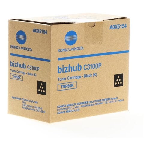Toner Preto Original Konica Minolta TNP50 - TNP50K/A0X5154 - Konica Minolta TNP50K