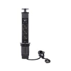 Tomada Tripla POP-UP de Secretária 2 x USB - SCHUKO - Perel VELEBP03LUSB-G