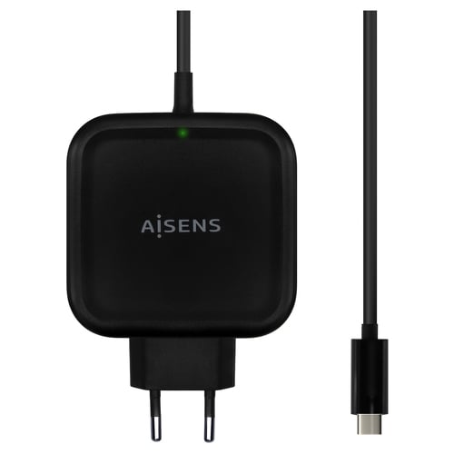 Aisens Cargador 65W PD3.0 QC3.0 1xUSB-C 1.2m - Color Negro - Aisens ASCH-1PD65WL-BK