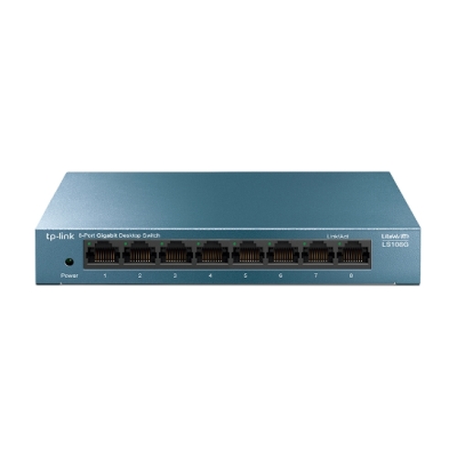 TP-Link Switch de secretária LiteWave de 8 portas Gigabit, com 8 portas Gigabit RJ45 e caixa de aço - TP-Link LS108G