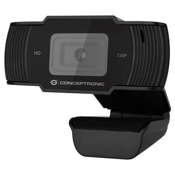Webcam Conceptronic HD 720p USB 2.0 - Microfone incorporado - Focagem fixa - Cobertura de privacidade - Ângulo de visão de 90º - Cabo de 1,50 m - Conceptronic AMDIS05B