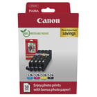 CLI-526 BK/C/M/Y PHOTO VALUE - 4x6 Photo Paper (PP-201 50sheets) + Cyan, Magenta, Yellow, & Photo Black ink tanks - Canon 4540B019