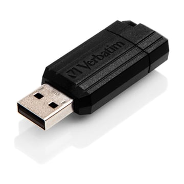 PEN VERBATIM 16GB USB 2.0 PINSTRIPE BLACK - Verbatim 49063