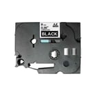 Fita laminada compatível com TZe-325. Texto branco sobre fundo preto. Largura: 9 mm. Comprimento: 8 m - TZe-325C (Compatível)