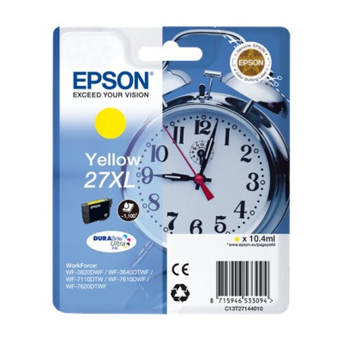 Cartucho de tinta amarelo original Epson T2714 (27XL) - C13T27144012 - Epson C13T27144012