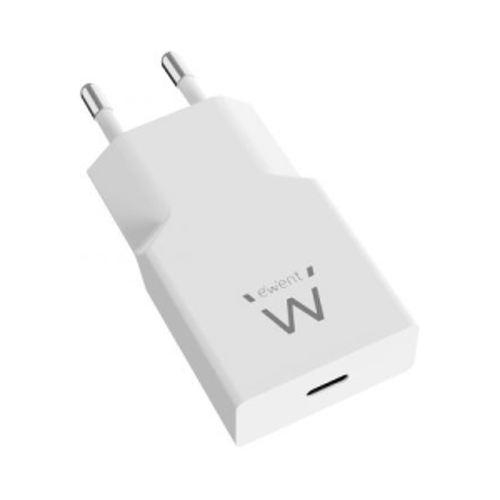 EWENT CARREGADOR GAN 1xUSB-C 20W SLIM BRANCO - Ewent EW1310