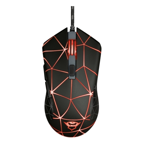 Trust Gaming GXT 133 Locx USB Mouse 4000dpi - 6 botões - Iluminação LED - Cabo trançado de 1,80 m - Uso ambidestro - Preto - Trust 22988