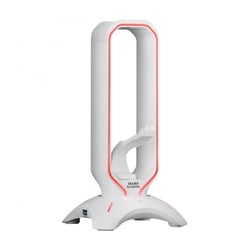 Mars Gaming MHHPRO Acessório 3 em 1 - Suporte para auscultadores - Rato com elástico - 2 portas USB 3.0 - 10 modos de iluminação RGB Flow - Controlo tátil - Branco - Mars Gaming 295817