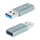 Adaptador USB-A 3.1 Gen 2 macho para USB-C fêmea Nanocable - Transferência de dados até 10 Gbps - Funcionalidade OTG - Nanocable 10.02.0013